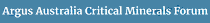 Logo of ARGUS AUSTRALIA CRITICAL MINERALS FORUM Aug. 2026